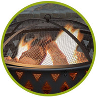 Brasero rond en métal de 32 pouces avec écran anti-étincelles, pour feu de bois, cheminée extérieure en acier, jardin, patio, terrasse, camping, feu de camp
