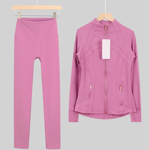 Vêtements de sport de luxe de haute qualité, veste de yoga <span class=keywords><strong>Lulu</strong></span>, coupe ajustée, respirante, col montant, haute élasticité - Product Image 6