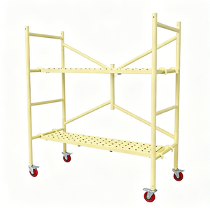 Mini échafaudage mobile pliable en acier, design industriel moderne, revêtement en poudre, utilisation en extérieur - Product Image 2