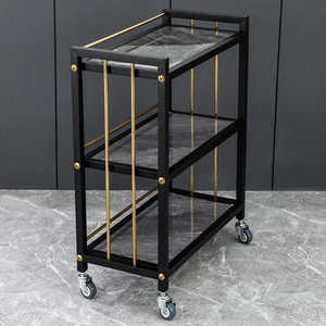 Edelstahl Luxus-Servierwagen mit Rollen für Hotel, Restaurant, Getränke und Gastronomie - Multifunktionaler Kommerzieller Servicewagen - Product Image 5