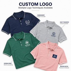 Polo de Seda Helada 195G con Logotipo Personalizado, Unisex, Cuello con Ribete, Transpirable, Uniforme de Golf para Equipos, Venta al por Mayor, 10 Colores, Azul Marino, Coral - Product Image 2
