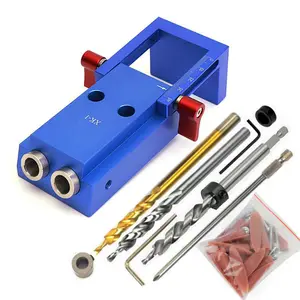 Aluminium Pocket Gat Jig Kit Hout Hole Saw 9.5Mm Stap Boor Bits 150Mm PH2 Schroevendraaier Bit Met Pocket pluggen Schroeven