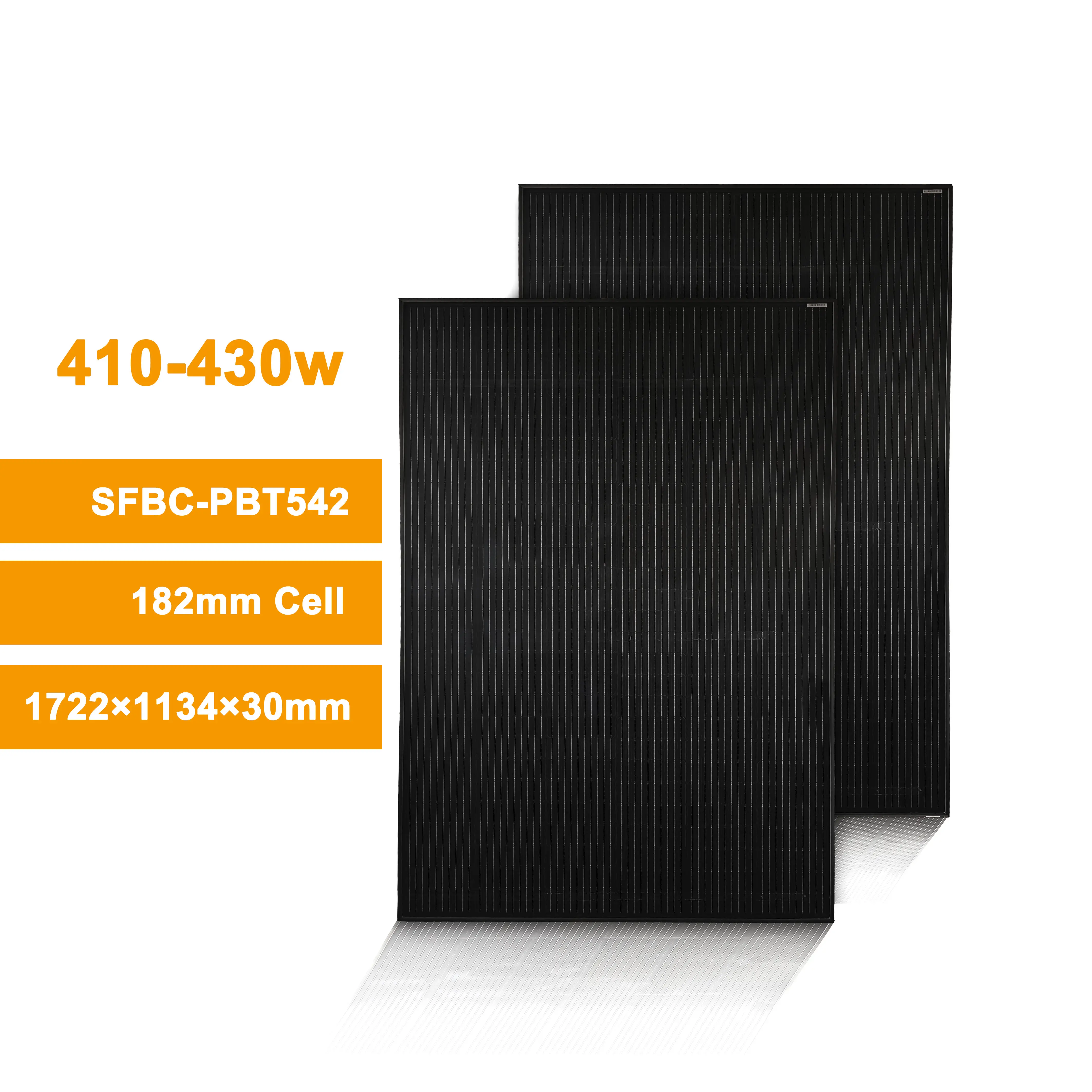 Nhà ngoài trời Sử dụng năng lượng mặt trời bảng điều khiển 400W 410W 415W 420W 430W Monocrystalline Sun Power với trisection cắt giá rẻ