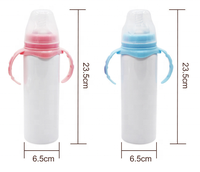 Biberon en acier inoxydable à double paroi DIY blanc blanc sublimation 8oz 240ml bébé bambin Sippy Cup pour sublimation