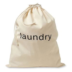 Sac à linge en toile de coton naturel extra large et portable avec cordon de serrage pour hôtels - Product Image 1