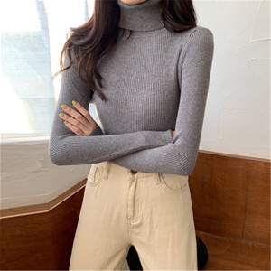 Maglione da <span class=keywords><strong>Donna</strong></span> a Collo Alto, Pullover in <span class=keywords><strong>Cotone</strong></span> Lavorato a Maglia per Ragazze L0271/1 - Product Image 3