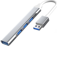 Alüminyum 4 Portlu USB 3.0 Hub USB OTG Çoklayıcı Genişletici Fare Klavye Flash Bellek U Disk Yazıcı Cep Telefonu Kamera için