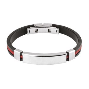 Pulsera Fina con Dijes Negros y Rojos - Product Image 1