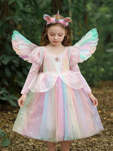 Vestido de Princesa My Little <span class=keywords><strong>para</strong></span> <span class=keywords><strong>Niñas</strong></span>, Disfraz de Cosplay Infantil con Diseño de Arcoíris, Alas de <span class=keywords><strong>Unicornio</strong></span>, Adornado con Cuentas, Estampado, <span class=keywords><strong>para</strong></span> <span class=keywords><strong>Niñas</strong></span> de 17 Años - Product Image 3