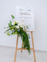 Decoración de Flores Artificiales de Seda Hechas a Mano en Verde, Azul y Blanco, Duraderas, para Fondo de Boda, Arco, Mesa, Alquiler para Fiestas, Decoración de Escaparates