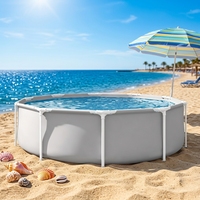 Piscine hors sol en tissu facile à installer, résistante aux déchirures et aux perforations, avec structure métallique