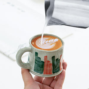 Tasse à café originale peinte à la main, tasse en terre cuite rétro japonaise, tasse à café en céramique de haute qualité - Product Image 3