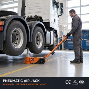<span class=keywords><strong>Cric</strong></span> hydraulique pneumatique robuste 30/60 tonnes pour atelier, idéal pour la réparation de camions et de bus - Product Image 4