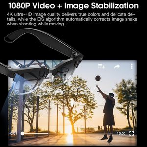Lunettes intelligentes Hellibito AI avec caméra 8MP, vidéo 1080P, cadre carré, traduction en temps réel, enregistrement audio - Product Image 3