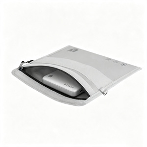 Sac de rangement pour dossiers ignifuge gris, pochette à fermeture éclair pour documents, organisateur de papier de bureau portable pour batterie externe - Product Image 1