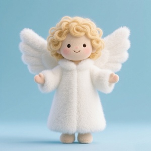 Poupée en peluche ange biblique personnalisée peluche douce avec ailes et auréole pour cadeau religieux et décoration de la maison - Product Image 1