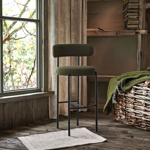 Modern Style Antique High Bar Chair <b>Stool</b> Elegant Fabric <b>with</b> High <b>Back</b> Metal Leg Wholesale for Home Bar Mall Use Steady Design - Product Image 3