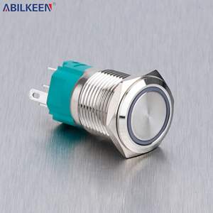 <span class=keywords><strong>Interrupteur</strong></span> à bouton-poussoir momentané à réponse rapide <span class=keywords><strong>12V</strong></span> 16mm IP65 pour la connexion électrique de systèmes d'automatisation de machines industrielles - Product Image 2