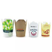 Boîte à emporter riz frit pâtes à nouilles PE revêtement tasse jetable boîtes à nouilles en papier Kraft épais