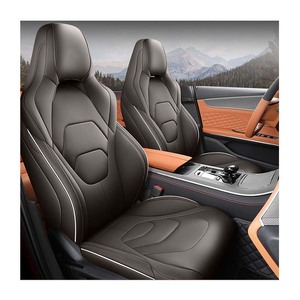 <span class=keywords><strong>Coprisedili</strong></span> Auto Xiangta di Alta Qualità in Pelle Nera e Bianca, <span class=keywords><strong>Coprisedili</strong></span> Auto di Lusso in Pelle per 7 Posti, Misura Universale - Product Image 2
