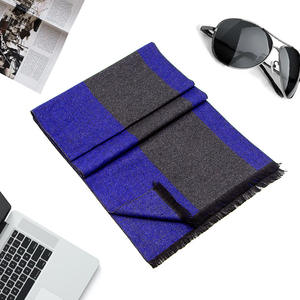 Bufanda a cuadros con flecos de otoño e invierno para hombre Patrón a cuadros elegante con detalle de flecos clásicos - Product Image 4