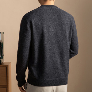 Venta al por mayor/personalizado rentable de los hombres de manga larga suéter de moda de punto de cuello redondo botón suéter para Otoño e Invierno - Product Image 4