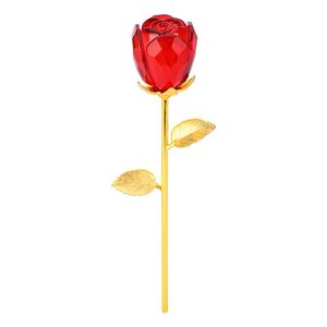 Vaso Figurativo in Cristallo a Forma di Rosa Fatto a Mano con Design Inciso al Laser, Tendenza Moda per Matrimoni e Anniversari - Product Image 1