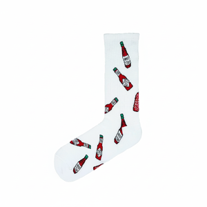 Colorful <b>Hot</b> Sauce Pattern Sports <b>Socks</b> Breathable Knitted Jacquard Print Embroidery One Fits Boy for Daily Use Winter Summer - Product Image 2