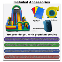 Castillo Inflable Comercial para Niños, Castillo Hinchable con Tobogán y Obstáculos