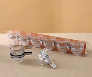 QIANHU ensemble de manches de tasse à café en cuir personnalisé clair <span class=keywords><strong>Kawa</strong></span> 6 pièces tasse à boire en céramique avec logo en verre tasses à thé expresso turques - Product Image 2