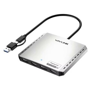 Adaptador de Pantalla Universal WAVLINK 4 en 1 <span class=keywords><strong>DisplayLink</strong></span> DL7400 4K 120Hz/8K Tipo C de Aleación de Aluminio - Product Image 1