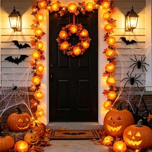 Guirnalda de Caléndulas de Halloween con Luces de Hadas, Funciona con Pilas, 20 Luces LED de Flores Artificiales de Caléndula para el Día de Muertos - Product Image 1