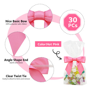 Pita poliester merah muda pita desain bunga cantik berkilau natal/pernikahan hadiah pita goni sutra Grosgrain Organza logam - Product Image 4