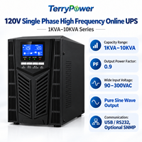 UPS Online Frekuensi Tinggi Fasa Tunggal 1KVA-10KVA 110V/120V Konversi Ganda DSP untuk Ruang Server Pusat Data Baterai Asam Timbal