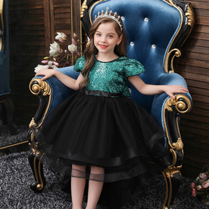 Children's Princess Dress Sequined Tulle Skirt O-Neck A-Line Flower Girl Costume For Girls - Product Image 3