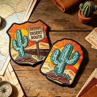 Nouvelles Écussons Brodés 3D en Relief Mignons, Motif Dessin Animé Cactus Désert, pour Casquettes de Voyage, Vente en Gros, Personnalisables avec LOGO