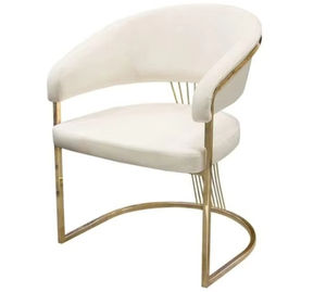 Chaise de salle à manger en velours nordique Meubles d'intérieur de luxe Fauteuils de restaurant Chaises de loisirs en <span class=keywords><strong>acier</strong></span> inoxydable doré pour salle à manger - Product Image 4