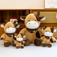 Nouvelle Peluche Vache en Polyester Transfrontalière Rembourrée de Coton PP - Cadeau pour Enfants et Couples, Thème Calme, Promotionnel