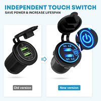 12V tahan air 5 + 3 Panel sakelar Rocker 5 Gang sakelar laut sakelar sakelar sakelar USB LED Digital Voltmeter 12V pemantik rokok