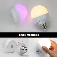 Ampoule LED RGB E27 Globe en plastique, température de couleur 2700K-6500K, chargement USB 5V, télécommande intelligente, intensité variable, pour chambre à coucher, chevet, salon