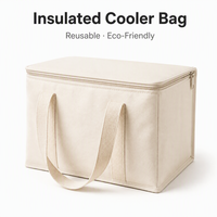 Sac isotherme de pique-nique non tissé, doublure en feuille d'aluminium, sac fourre-tout réutilisable, conservation au froid, logo personnalisé, vente en gros, 56-76L, résistant à l'eau