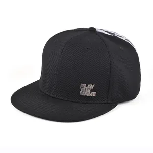6 panel snapback caps custom hat small Flat Brim Metal plate snapback caps fitted cap with good quality