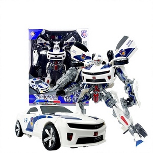 <span class=keywords><strong>Jouet</strong></span> éducatif transformable en <span class=keywords><strong>métal</strong></span> pour enfants, modèle de robot voiture de police Hornet jaune, cadeau pour garçons de 8 à 13 ans, dans une boîte colorée avec fenêtre - Product Image 1