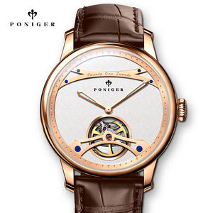 Montre mécanique de luxe pour homme Poniger P8.19 Seagull, 42 mm, cristal <span class=keywords><strong>saphir</strong></span>, étanche, bracelet en acier inoxydable et <span class=keywords><strong>cuir</strong></span> - Product Image 4