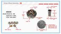 Ensemble de poulie de variateur d'entraînement primaire KINON IDK S MAX 15T, cannelure interne 28 °   Kit variateur de scooter avec galets de variateur