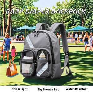 <span class=keywords><strong>Zaino</strong></span> da <span class=keywords><strong>mamma</strong></span> grigio pratico e di grande capacità, un ottimo Partner per viaggiare con i bambini - Product Image 3