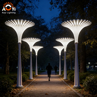 Lampadaire solaire en forme de feuille de Ginkgo - Éclairage paysager moderne pour quais urbains/chemins piétonniers