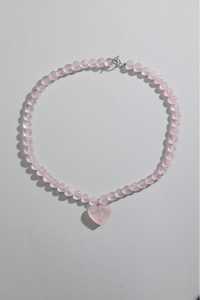 Collana <span class=keywords><strong>con</strong></span> Ciondolo a Cuore in Quarzo <span class=keywords><strong>Rosa</strong></span> <span class=keywords><strong>con</strong></span> Chiusura in Rame Placcato Oro per Matrimonio - Product Image 4
