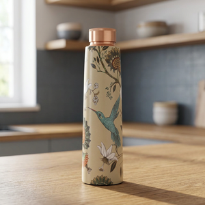 High Quality Pure Meena Printed Copper <b>Bottle</b> 1000ml Direct Drinking Eco-friendly Different Styles Premium Packaging Made India - Product Image 2