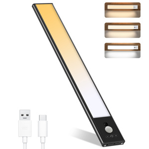 Lampe de placard mural Salle de bain Éclairage intérieur Armoire LED Sous Cabinet Lumière 30CM PIR Motion Sensor USB Rechargeable Strip Light - Product Image 1